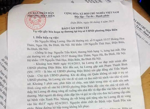 Hà Nội: Người phụ nữ chết sau khi tới UBND phường