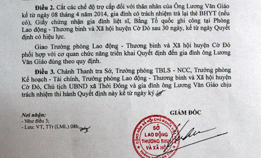 Cần Thơ thu hồi 2 bằng Tổ quốc ghi công