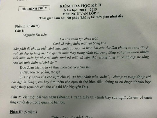 Đề thi học kỳ 