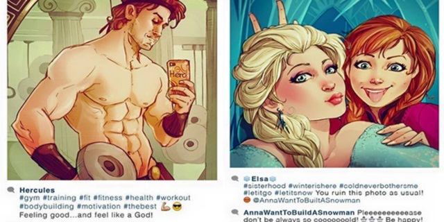Khi các nhân vật hoạt hình Disney nổi tiếng khoe ảnh ‘selfie’ trên Instagram