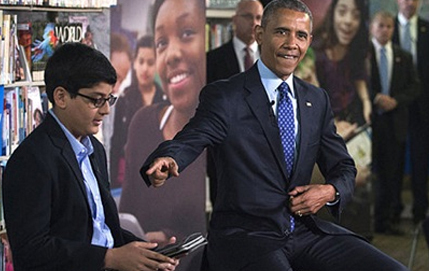 Học sinh lớp 6 ngắt lời Tổng thống Obama