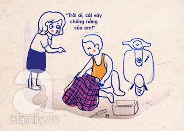 Những tình huống oái ăm khi mặc áo chống nắng của chị em