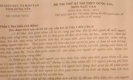 Tranh cãi đề thi thử THPT quốc gia nhiều lỗi