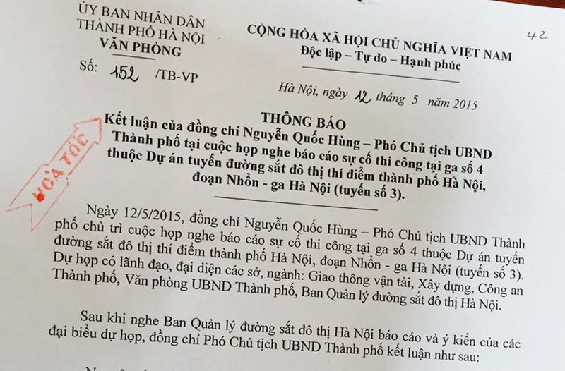 Công an vào cuộc vụ rơi thanh sắt ở dự án đường sắt đô thị