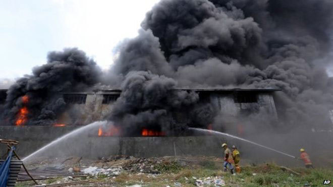 Cháy nhà máy giày ở Manila, 72 người chết