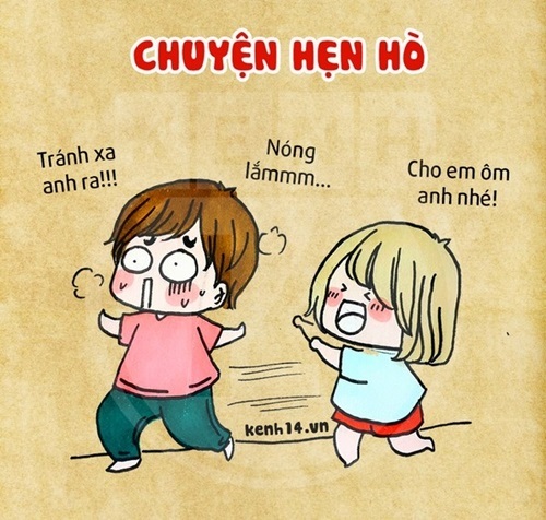 Tranh vui: Nỗi khổ của những cặp đôi yêu nhau mùa nắng nóng