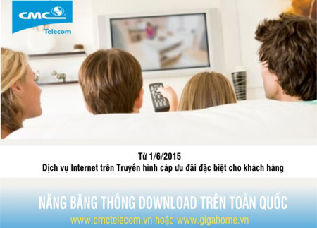 Internet truyền hình cáp tăng băng thông trên toàn quốc