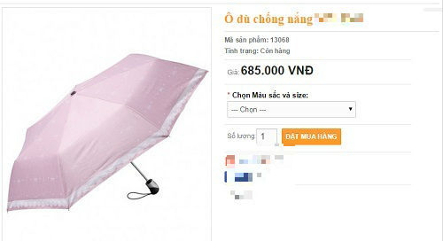 Ô chống nắng ngăn tia UV 100% giá 700 nghìn đồng: Lừa đảo?