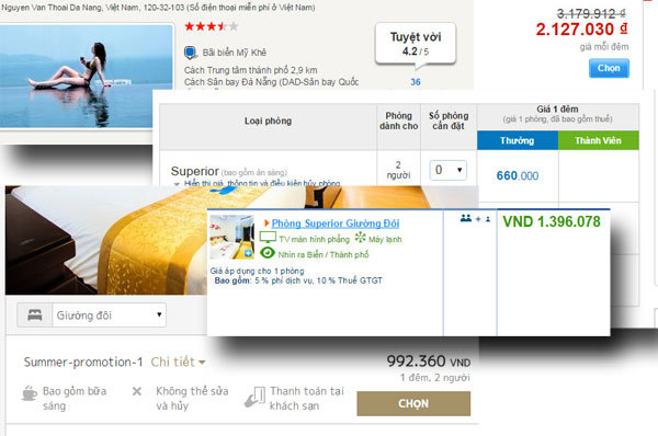 Mánh lừa đặt khách sạn online: Tăng gấp đôi rồi khuyến mãi 50%