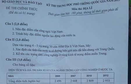 Hướng dẫn giải đề môn Địa lý
