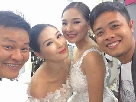 Vợ Duy Nhân mặc váy cưới