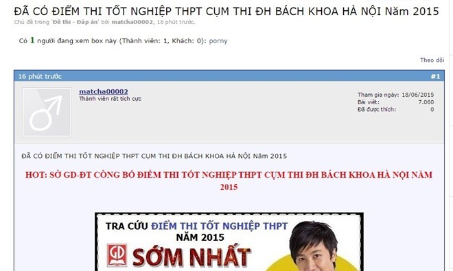 Chưa chấm thi xong đã loạn tin có điểm ĐH trên mạng