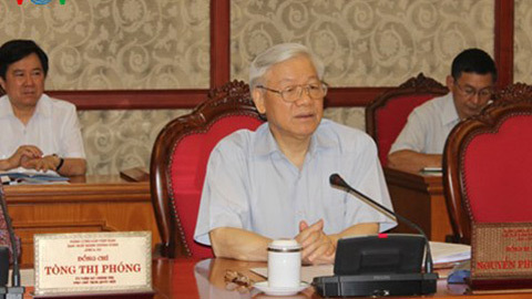 Bộ Chính trị làm việc về chuẩn bị đại hội đảng bộ trực thuộc TƯ