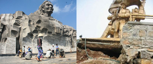 Những tượng đài tiền tỉ vừa hoàn thành đã xuống cấp