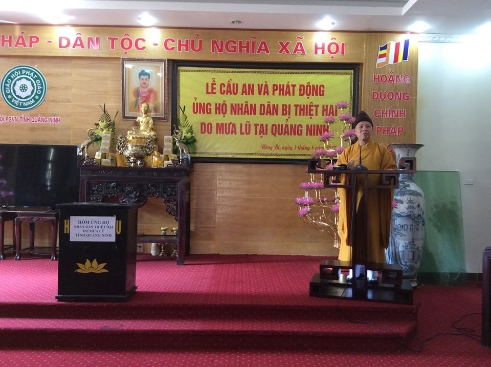 Giáo hội Phật giáo tỉnh ủng hộ 1,2 tỷ đồng cho đồng bào lũ lụt